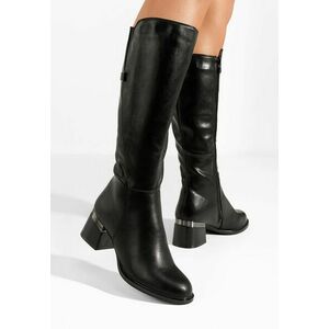 Cizme cu toc gros Setola negre imagine