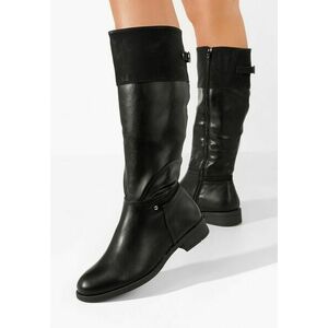 Cizme dama fara toc Naenia negre imagine