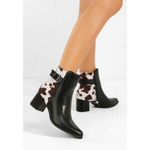 Botine cu toc gros Marivora negre imagine