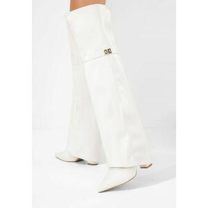 Cizme lungi peste genunchi Crisia albe imagine