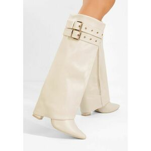 Cizme cu toc gros Eidena bej imagine