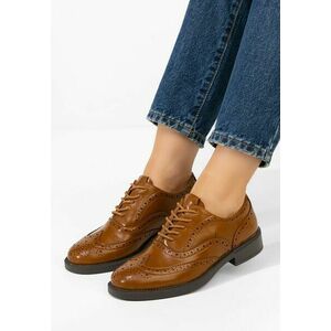 Pantofi dama brogue Valira camel imagine