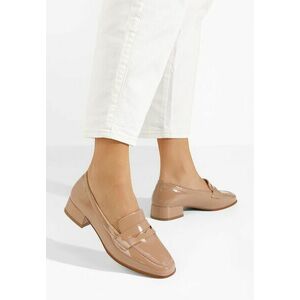 Mocasini cu toc Kirada bej imagine