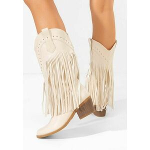 Cizme cowboy dama Giselia bej imagine