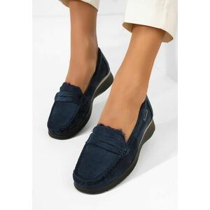Mocasini dama cu platforma Hazelia navy imagine