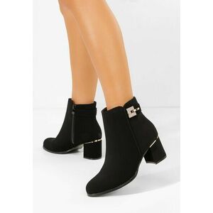 Botine cu toc Veliora negre imagine