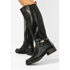 Cizme cu toc mic Selmira negre imagine