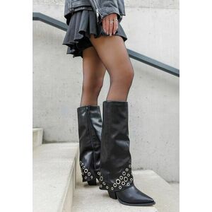 Cizme cu toc gros Tovia negre imagine