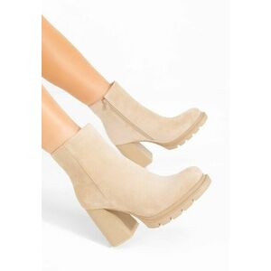 Botine cu toc gros Neolia bej imagine