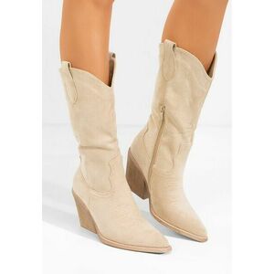 Cizme cowboy dama Jena bej imagine