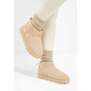 Cizme tip ugg Avenira bej imagine