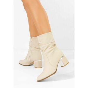 Botine elegante Dominque bej imagine