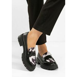 Mocasini cu talpa groasa Orsina negri imagine