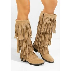 Cizme dama fara toc Eriora kaki imagine