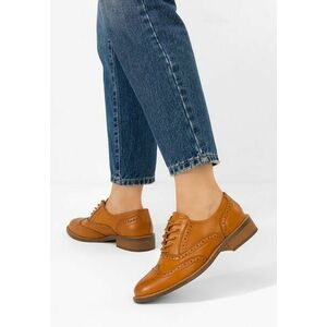 Pantofi dama brogue Cilora camel imagine