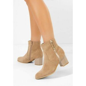 Botine cu toc gros Otalira kaki imagine