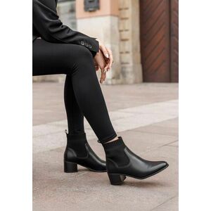 Botine cu toc Domenica negre imagine