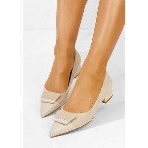 Pantofi cu toc mic Pluvia bej imagine