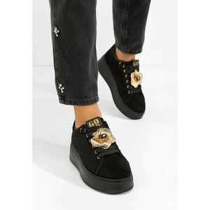 Sneakers cu platformă Nuvina negri imagine