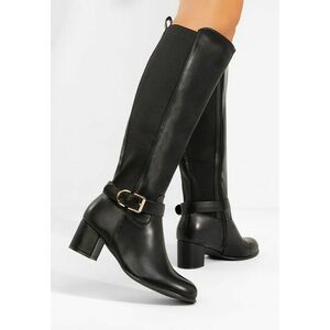 Cizme cu toc gros Novirene negre imagine