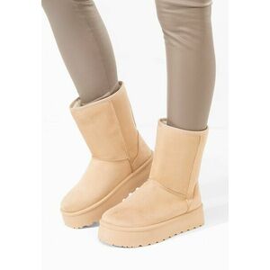 Cizme tip ugg cu platformă Luisana bej imagine