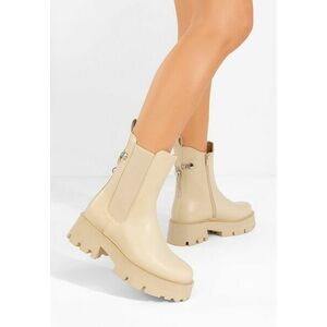 Ghete chelsea dama Massie bej imagine