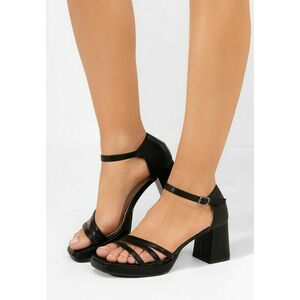 Sandale cu toc gros Lyliana negre imagine