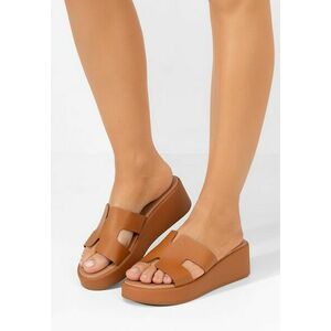 Papuci cu platformă Malynda camel imagine