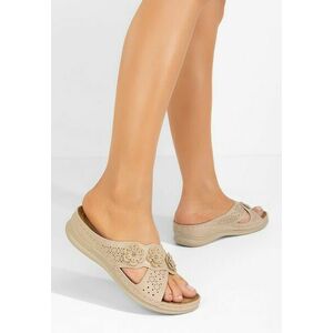 Papuci cu talpa ortopedica Clarysa bej imagine