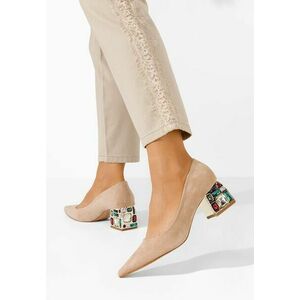 Pantofi cu toc gros Jenice bej imagine