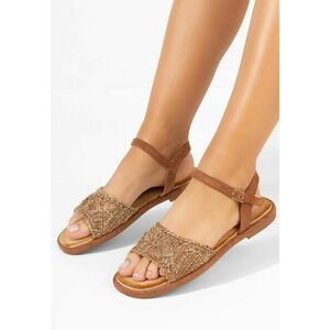 Sandale fara toc Welisa camel imagine