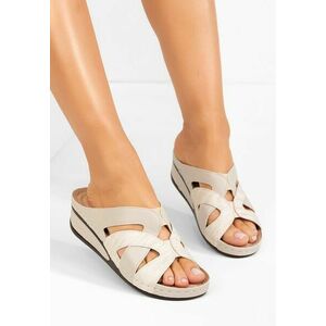 Papuci cu talpa ortopedica Crelia bej imagine