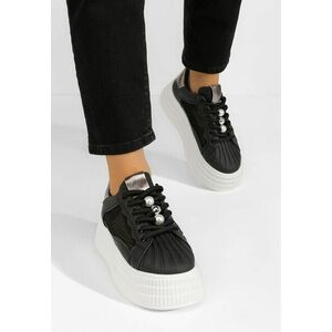 Sneakers cu platforma Particia negri imagine