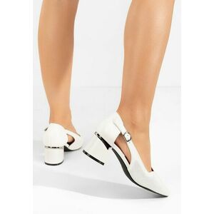 Pantofi cu toc gros Jodee albi imagine