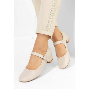 Pantofi cu toc mic Stephine bej imagine