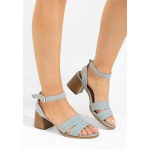 Sandale cu toc gros Aladina denim imagine
