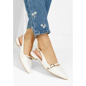 Pantofi slingback Elyssa albi imagine