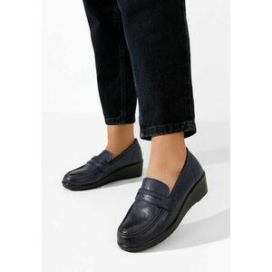 Mocasini dama cu platforma Zeia navy imagine