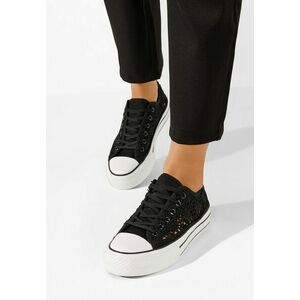 Tenisi casual Floreina negri imagine