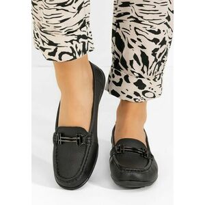 Mocasini piele naturala Clamesa negri imagine