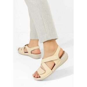 Sandale cu talpa ortopedica Lastisa bej imagine