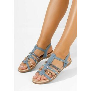 Sandale fara toc Juliensa denim imagine
