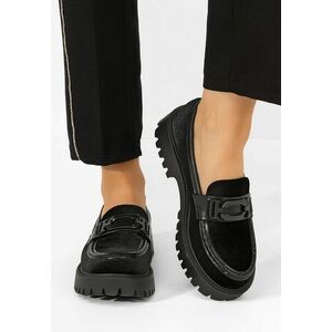 Mocasini cu talpa groasa Angelita negri imagine