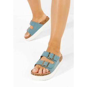 Papuci cu platformă Alminsa albastri imagine