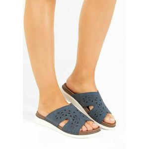 Papuci fara toc Karlisha albastri imagine