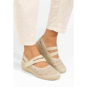 Pantofi casual damă Augustyna bej imagine
