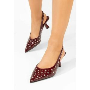 Pantofi cu toc mic Trassie grena imagine