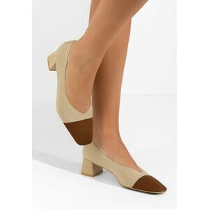 Pantofi cu toc gros Eusebya bej imagine