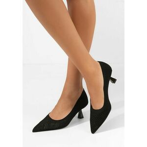 Pantofi cu toc subtire Dannetta negri imagine