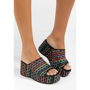 Papuci cu platformă Aurelya multicolori imagine